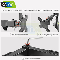 Support de bureau pour trois moniteurs Kaloc, 17-27 pouces, support mécanique à ressort réglable en hauteur, support PC pour trois écrans, VESA