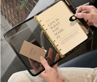 Carnet de poche miniature en cuir PU A6 de haute qualité, reliure à anneaux, couverture souple esthétique, journal mignon, planificateur pour filles et femmes
