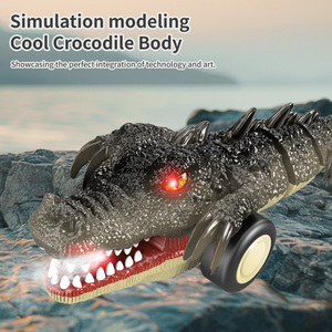Voiture télécommandée de simulation de crocodile cool avec pulvérisation d'eau, lumière, jouet animal télécommandé pour enfants, queue de crocodile flexible - Product Image 4