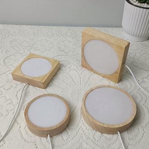 Luz de noche personalizada con nombre, marco de fotos de <span class=keywords><strong>canciones</strong></span>, Base de madera, luz acrílica, regalo con luz mate - Product Image 4