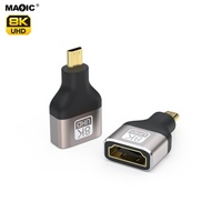 Nouveauté Adaptateur Mini HDMI vers HDMI plaqué or 8K 60Hz mâle vers femelle pour caméra HDTV et projecteur