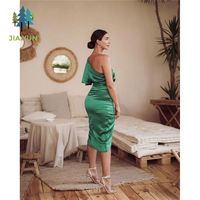 Nouvelle Robe de Soirée Asymétrique Sexy d'Été, Robe Midi à Une Épaule et Fente Latérale, Vêtements Élégants Grande Taille pour Femmes