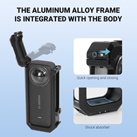 YUANYUJINGMI Cadre de protection en aluminium pour Insta360 X3, Cage métallique durable avec support griffe froide