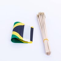 Usine en gros jamaïque drapeau agitant la main 14*21cm 20*30cm drapeau National avec poteau en bois ou poteau en plastique
