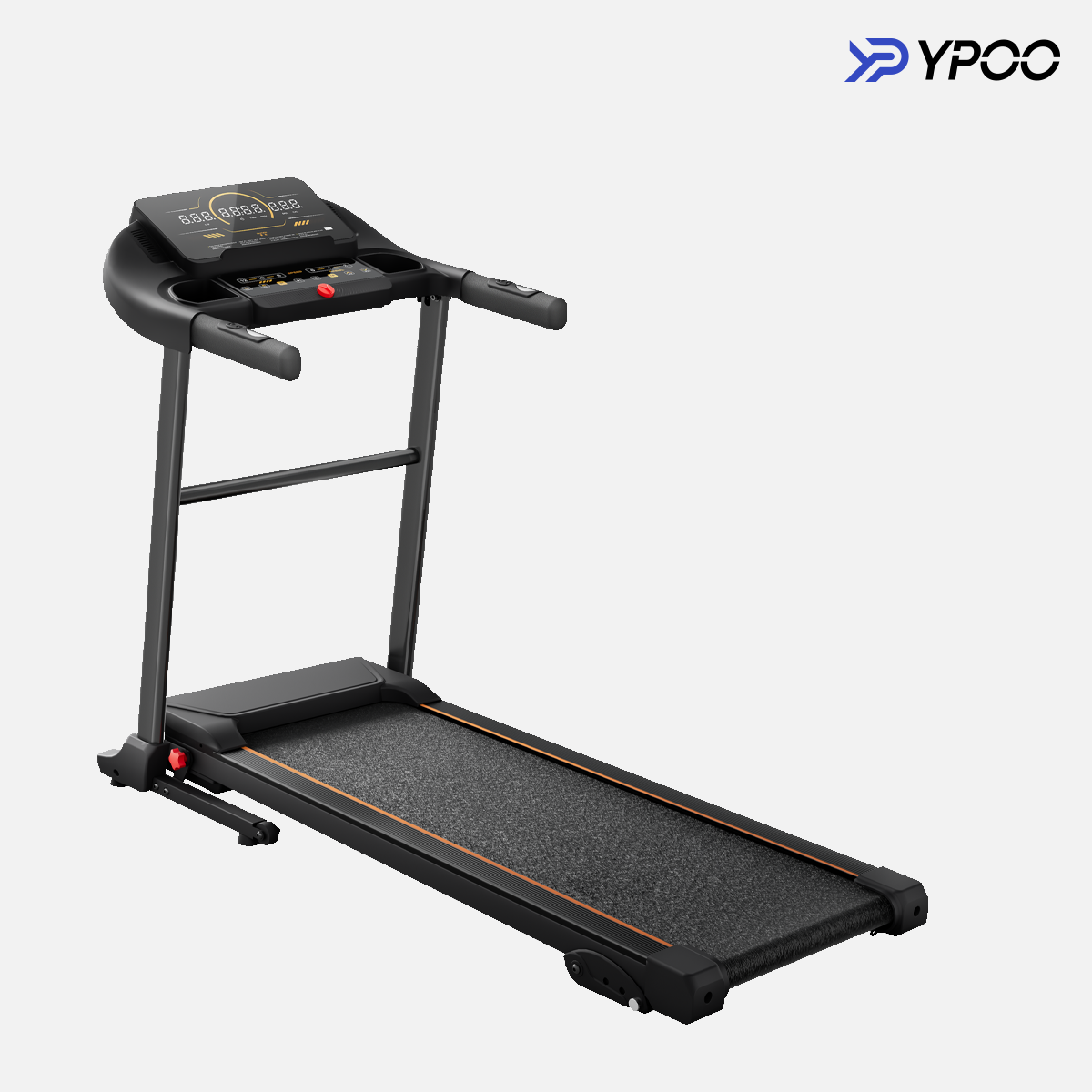 LED Display Electric Treadmill – 0.8–14.8 km/h Home Running Machine with 110kg Capacity &amp; Maintenance-Free Running Belt