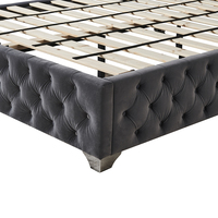 Meubles de chambre à coucher de luxe, cadres de lit simples et doubles en bois massif et en tissu modernes