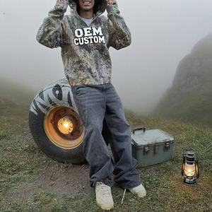 เสื้อฮู้ดดี้ลายพรางต้นไม้สไตล์วินเทจสั่งทำพิเศษ พร้อมงานปักลายพราง เสื้อแจ็คเก็ตซิปแบบมีฮู้ดลายพรางสำหรับผู้ชาย เหมาะสำหรับการล่าสัตว์ - Product Image 2