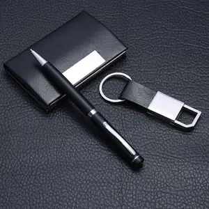Juego de regalo de llavero con bolígrafo para firmar, juego de estuche para tarjetas de negocios, actividades de la empresa Premium para empleados - Product Image 2