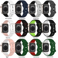 Bracelet de montre en silicone bicolore Upro Wholesale pour Apple Watch, impression personnalisée, étanche, durable, pour une utilisation sportive quotidienne