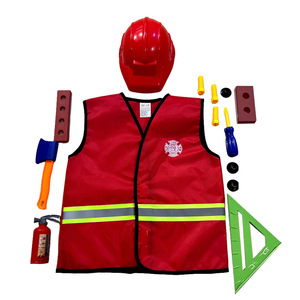 Halloween niños construcción trabajador disfraz ingeniero chaleco bombero sombrero para la escuela carrera día juego de imitación TV película inspirada - Product Image 2