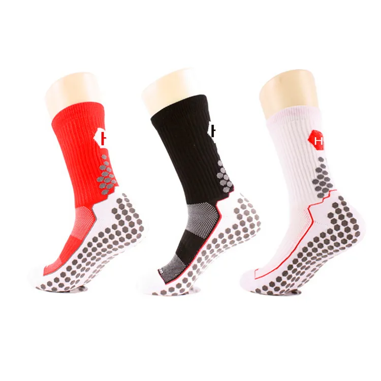 Calcetines de fútbol personalizados para hombre, calcetín deportivo con agarre interior y exterior