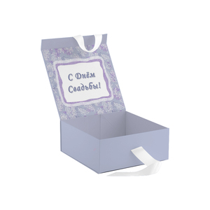Boîte cadeau en carton pliable de luxe avec logo personnalisé pour robes, perruques, t-shirts, chaussettes, fourrures, fermeture magnétique, ruban en feuille métallisée - Product Image 3