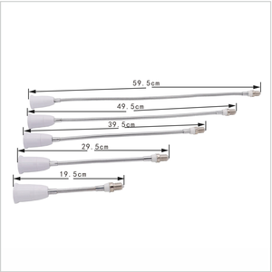 <span class=keywords><strong>Adaptateur</strong></span> d'extension de douille flexible 360 degrés <span class=keywords><strong>E14</strong></span> <span class=keywords><strong>vers</strong></span> <span class=keywords><strong>E27</strong></span> pour <span class=keywords><strong>ampoule</strong></span> LED, support de lampe, rallonge de douille à vis 195mm 295mm 395mm 595mm - Product Image 1