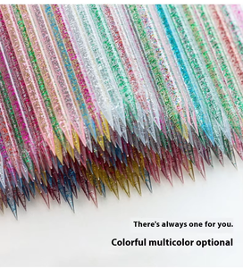 Wholesale 100pcs Multi-Functional Crystal Nail Art Manicure Set Double Sided Cuticle Pusher Dotting Pen <b>Plastic</b> Manicure Tool - Product Image 3