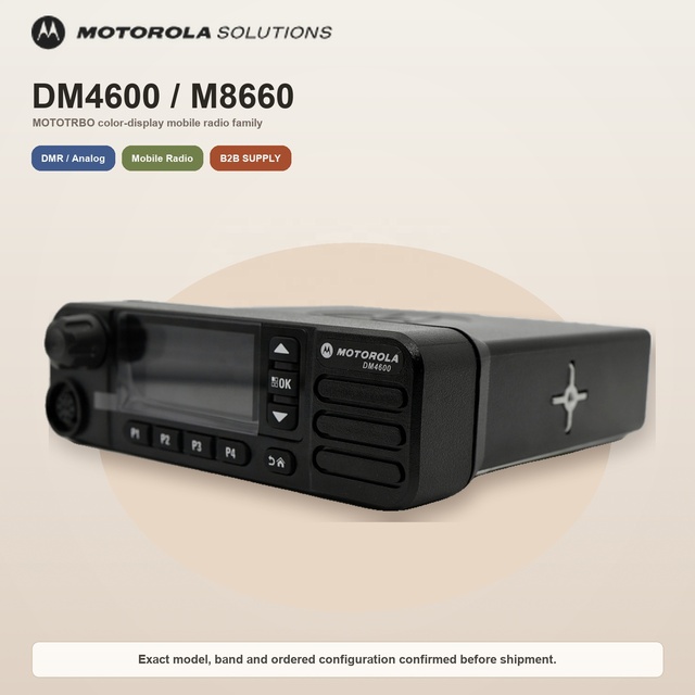Motorola DM4600 Two Way Mobile Radio VHF 136-174MHz or UHF 403-470MHz 1000 Channels IP54 for Commercial Vehicle Communication