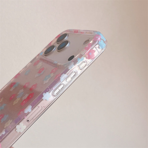 เคสโทรศัพท์ลายดอกไม้ไล่เฉดสีฤดูร้อนสำหรับ iPhone 17 16 15 14 Pro Max แบบวิบวับ IMD ประดับกลิตเตอร์เคลือบทอง  ฝาหลังเลเซอร์หลากสี สำหรับสาวๆ - Product Image 6