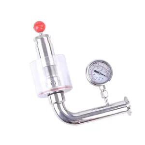 Sanitary Exhaust Pressure Air Release Valve For Tank With Pressure Gauge