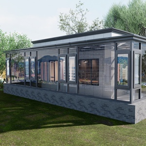 Véranda mobile en aluminium extra-large avec cloison en verre coulissante rétractable pour jardin et maison - Product Image 4