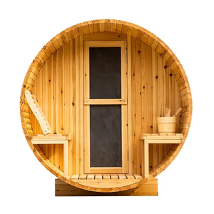 Sauna de Barril Tradicional Moderna de Madera de Abeto Canadiense, Ecológica, para Interiores, con 1 Año de Garantía Gratuita, Venta de Fábrica - Product Image 1