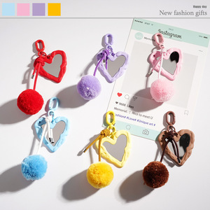 Chaîne de <span class=keywords><strong>porte</strong></span>-clés perlée avec <span class=keywords><strong>pompon</strong></span> imprimé léopard rétro tendance pour sacs - Product Image 1