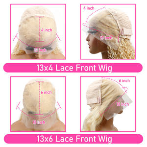 Pelucas de Cabello Humano con Frente de Encaje Transparente HD 13x6, Ondulado, Color Rubio Miel 613, 13X4 - Product Image 4