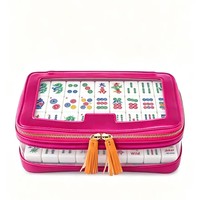Sac de rangement pour tuiles de Mahjong - Étui à fermeture éclair en PVC transparent, écologique et imperméable pour accessoires de jeu