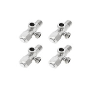 Robinet d'arrêt double angle en acier inoxydable 1/2 SS 1 entrée 2 sorties - pour machine à laver, toilettes, chauffe-eau