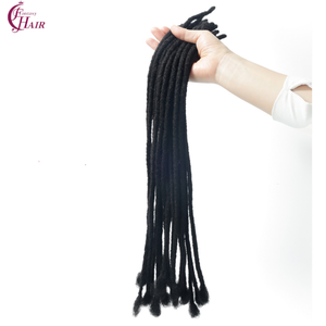 Extensions de dreadlocks au crochet en cheveux humains bouclés 100% naturels noirs FH, faits à la main, style afro crépu - Product Image 2