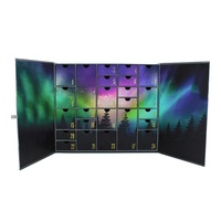 Benutzer definierter Druck 25 Tage Luxus Papp schublade Geschenk box Weihnachts Advents kalender Box mit Tablett