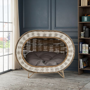 Новая дизайнерская лежанка для животных из плетеной ивы: уютное домашнее место для кошек и мягкая квадратная лежанка для собак - Product Image 6