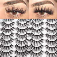 En gros, Cils naturels 3D longs et volumineux en bande, 30mm 25mm, 20 paires, faits main en faux vison, style tendance