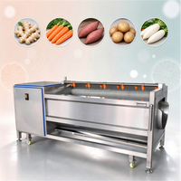 Machine de nettoyage à neuf rouleaux entièrement automatique pour légumes-racines, équipement de nettoyage et de pelage pour radis et patates douces