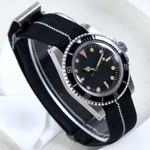 Montre vintage NH35 avec cadran personnalisé DIY, bracelet en nylon acrylique, cadran vintage, étanche 50 mètres, mouvement automatique mécanique pour homme - Product Image 3