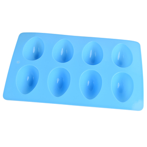 Moules à gâteau en silicone en forme d'œuf de Pâques à 8 cavités avec logo personnalisé, fournitures de cuisson bon marché, plateaux pour chocolats et bonbons - Product Image 3