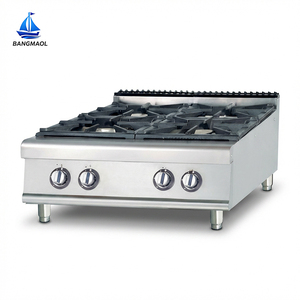 BANGMAOL Commercial Stainless Steel Countertop Gas Stove 4 Burner Multifunctional Dual Zone Control High BTU Burners for - Product Image 1