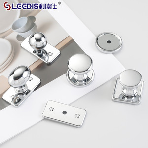 LCCDIS Cabinet Knobs Chrome Plated Zinc Alloy Round Spherical Minimalist Style <b>Single</b> Hole <b>Wardrobe</b> Drawer Handle - Product Image 1