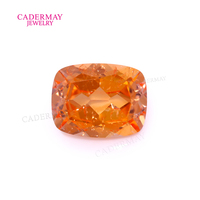 Saphir synthétique Cadermay taille coussin longue, couleur Fanta Orange, avec inclusions, pour la fabrication de bagues, bracelets et colliers