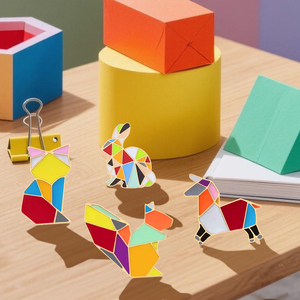 Tùy Chỉnh Hình Học Mô Hình Động Vật Huy Hiệu Đa-Màu Pin Nghệ Thuật Dòng Trang Trí Trâm Phòng Trưng Bày Nghệ Thuật & Văn Hóa Hàng Hóa Quà Tặng - Product Image 3