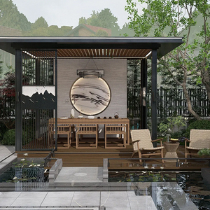 Durable Aluminum Powder Coated Chinese Pavilion Garden Gazebo Weatherproof Rustproof LED Backyard Terrace Balcony Shelter - Product Image 5