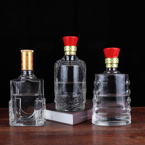 Tùy Chỉnh Rõ Ràng Vuông Gin Whiskey Vodka Tinh Thần Rượu Rượu 250Ml 375Ml 500Ml Rỗng Độ Dày Dưới Chai Thủy Tinh Với Cap - Product Image 3