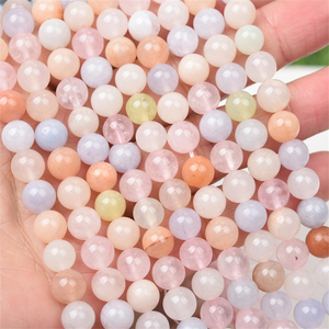 Perle Sciolte di Morganite Rosa Naturale UJBOX a Prezzo di Fabbrica, Rotonde Semi-Lavorate per Componenti di Gioielli Fai-da-Te, Vendita all'Ingrosso - Product Image 1