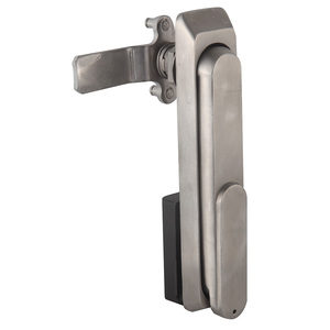 Serrure électrique à poignée battante pour armoire électrique, avec tige de commande noire thermolaquée - Product Image 1