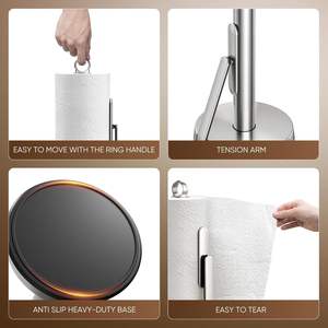 Dispensador de Papel Moderno 2 en 1 de Acero Inoxidable, Soporte para Toallas de Papel y Rollo de Cocina con Botella de Spray para la Encimera del Hogar - Product Image 2