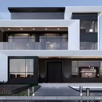 Villa préfabriquée moderne de haute qualité en acier léger, structure en acier galvanisé, triple certification, garantie 5 ans, 121+