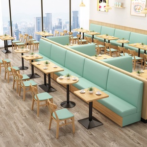Combinazione cabina del divano per gli spuntini del tè mobili del ristorante per Hot Pot Burger latte negozi di Noodle del tè tavoli e sedie - Product Image 2