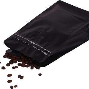 Bolsa de Papel Kraft Negra con Válvula y Cierre Zip, Personalizada, Biodegradable, de Grado Alimenticio, para Café en Grano de 1kg/250g, Empaque Plano para Comestibles y Regalos - Product Image 3