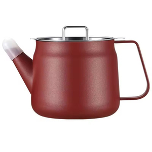Théière en acier inoxydable rouge DSF76 avec couvercle et bec verseur, bouilloire durable et portable pour un usage quotidien à la maison - Product Image 1