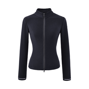 Women's Autumn Thermal <strong>Reflective</strong> Stand Collar Lightweight Seamless Breathable Fleece Hoodie-Regular Fit Layering <strong>Top</strong> - Product Image 5