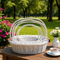 Panier en saule tressé sur mesure, fourni par l'usine, panier portable pour fruits et légumes avec couvercle, panier de transport isotherme en osier