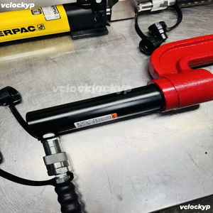 10 Ton Hydraulic C Clamp Set Enerpac P142 <b>Pump</b> GA45GC Gauge 6' Hose 10,000 PSI - Product Image 4
